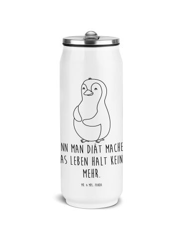 Mr. & Mrs. Panda Getränkedosen Trinkflasche Pinguin Diät mit Spruch in Weiß