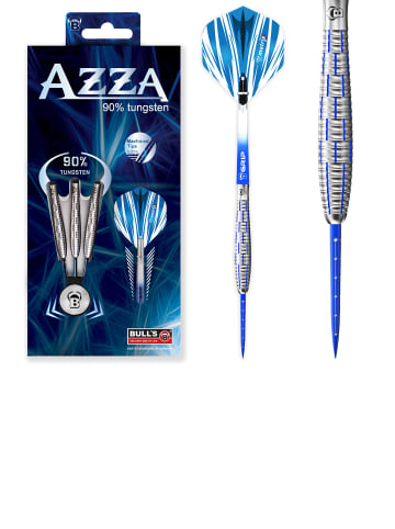 BULLS Steeldarts Azza Dartpfeile 90% Tungsten Darts-Set Profi in blue white