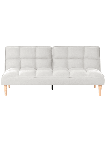 Beliani 3-Sitzer Sofa SILJAN in Weiß/Heller Holzfarbton - (W) 177 x (H) 80 x (L) 80 cm