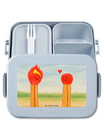 Mr. & Mrs. Panda Brotbox Streichhölzer Design ohne Spruch in Blau Pastell