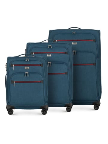 Wittchen 3-pcs polyester suitcase set in Dark blue