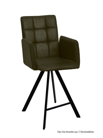 58 aufm Kessel THEKENSTUHL (2er-Set) Delcine 52x108x60 Schwarz/Khaki