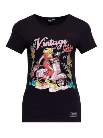 Queen Kerosin Queen Kerosin T-Shirt Vintage Chic in schwarz