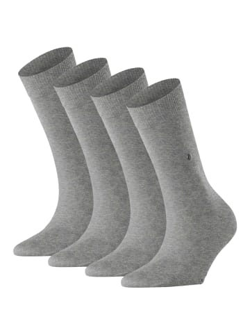 Burlington Socken 4er Pack in Hellgrau