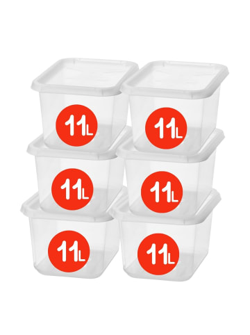 SmartStore 6er-Set Aufbewahrungsbox Basic   Transparent 11L