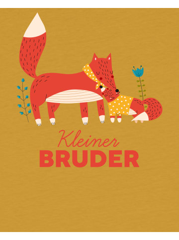 wat? Apparel T-Shirt Fuchs Kleiner Bruder in Ocker