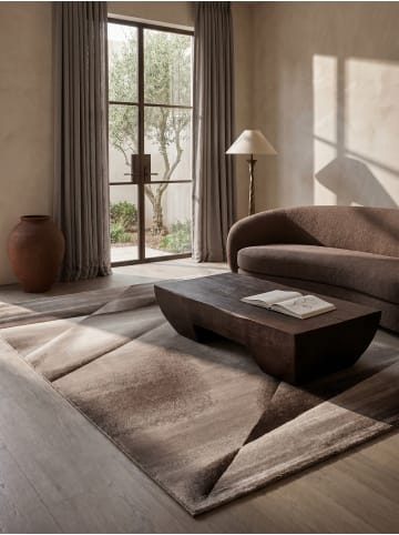 KADIMA DESIGN Teppich Kurzflor Waschbar Abstrakt ASPEN Strapazierfähig OEKO-TEX in Braun