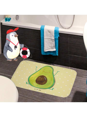 Mr. & Mrs. Panda Badematte Avocado Glücklich ohne Spruch in Gelb Pastell