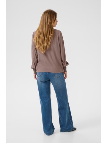 Kaffe Langarm-Bluse KAdina Regular fit in Deep Taupe