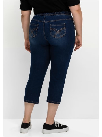 sheego Caprijeans in dark blue Denim