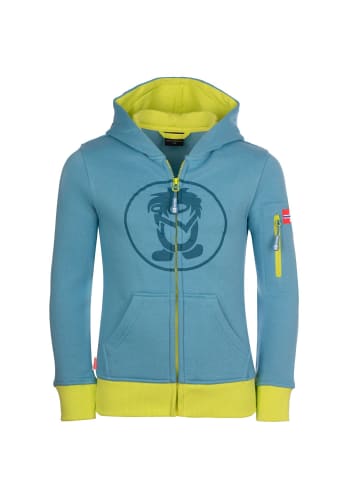 Trollkids Hoodie Pullover mit Kapuze "Sortland" in Delphinblau/Lime