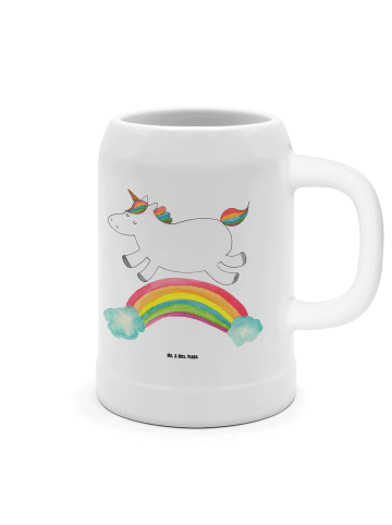 Mr. & Mrs. Panda Seidel Einhorn Regenbogen ohne Spruch in Weiß