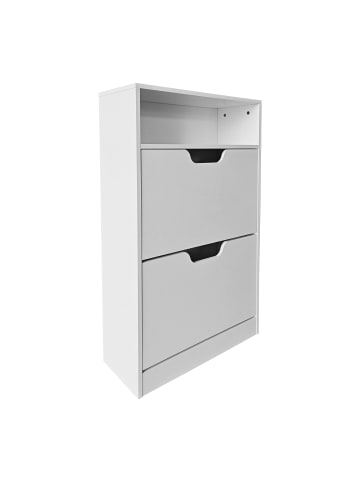 relaxdays Schuhschrank in Weiß - (B)60 x (H)102 x (T)24 cm