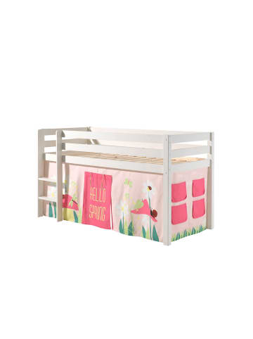 58 aufm Kessel KINDERBETT Karolina 210x114x106 Massivholz Weiß Textilset Spring 1