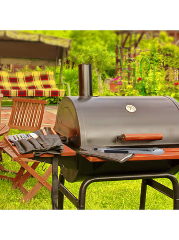 relaxdays Grillzange in Silber/ Schwarz - 38 cm