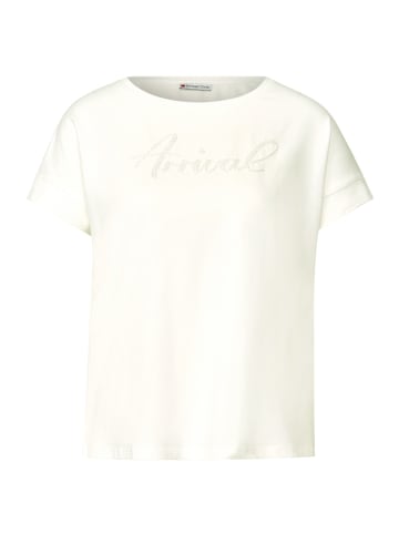 Street One Shirt mit Wording-Stickerei in Weiß