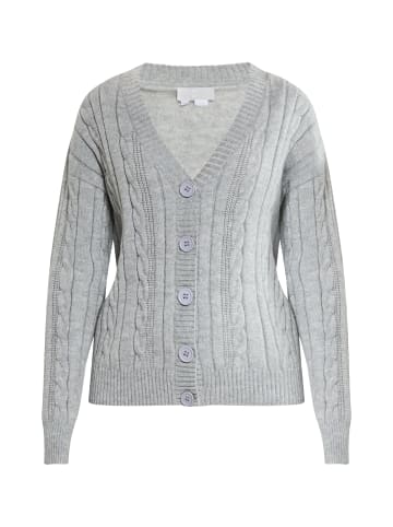 RISA Damen Strickjacke Mit Knöpfen in grau melange