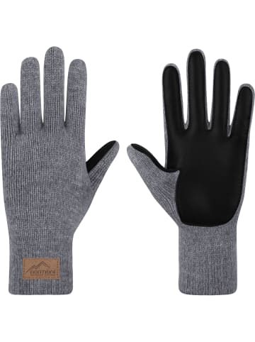 Normani Outdoor Sports Damen Merino Strick-Fingerhandschuhe mit Schafleder Nakara in Grau