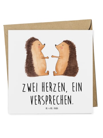 Mr. & Mrs. Panda Geschenkgutschein Hochzeit Versprechen mit Spruch in Weiß