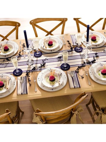 Villeroy & Boch 6er Set Suppenteller Vieux Luxembourg ø 22,5 cm in weiß-blau