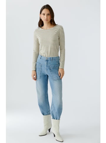 Oui Langarmshirt SUMIKO in white green