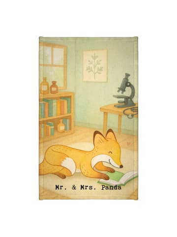 Mr. & Mrs. Panda Gästehandtuch Fuchs Lesen Design ohne Spruch in Weiß