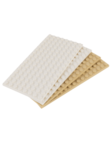 LEGO 8x16 Platten 2x Beige + 2x Weiss - ab 3 Jahren in multicolored