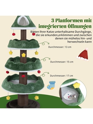 COSTWAY Kratzbaum Weihnachten 179 cm in Grün