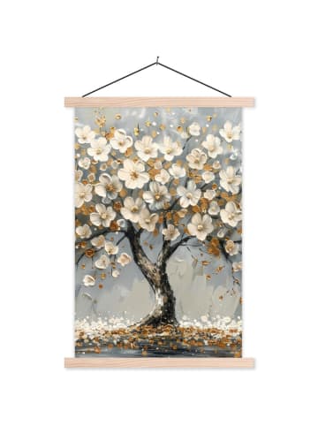 MuchoWow Poster mit Leiste Weißer Baum  (BxH)