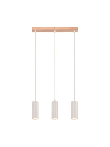 ZMH Pendelleuchte in Weiß 3-flammige GU10 Holz Vintage