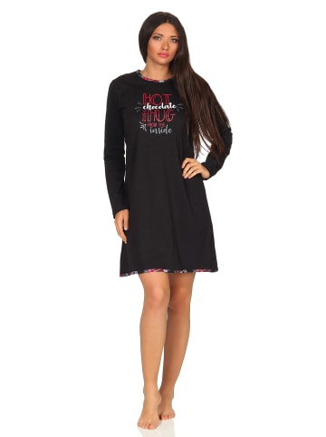 NORMANN Nachthemd Bigshirt - 49227 in schwarz