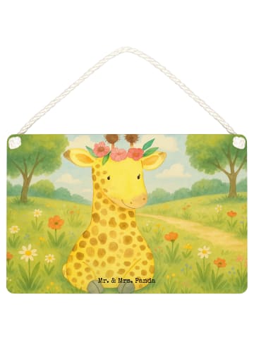 Mr. & Mrs. Panda Deko Schild Giraffe Blumenkranz Design ohne Spruch in Weiß