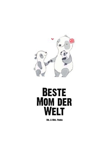 Mr. & Mrs. Panda Trinkflasche Edelstahl Panda Beste Mom der Welt... in Weiß