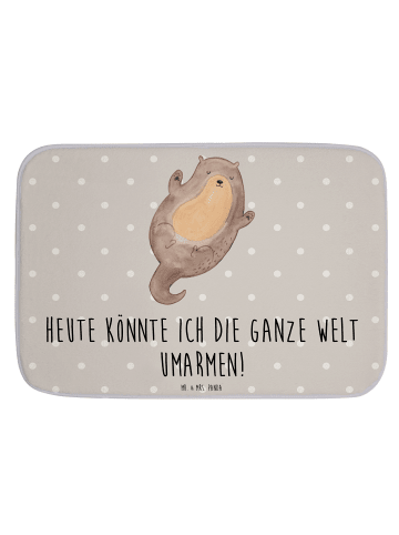 Mr. & Mrs. Panda Badvorleger Otter Umarmen mit Spruch in Grau Pastell