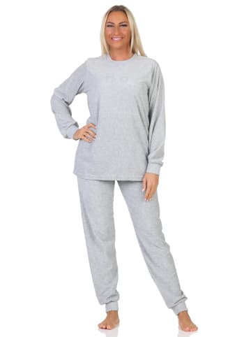 NORMANN Frottee Schlafanzug Homewear Loungewearr Sternen - 81707 in grau