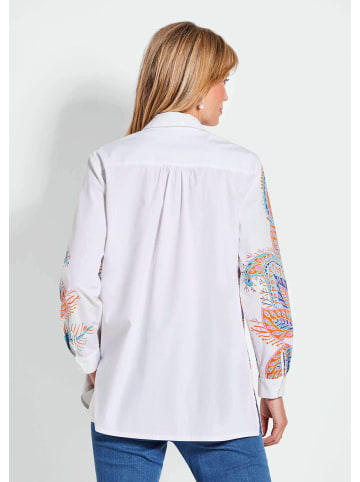 GOLDNER Bluse in weiß / gemustert