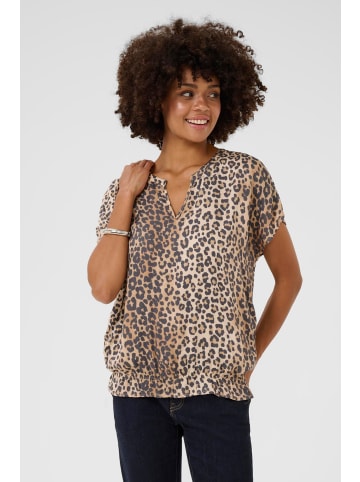 CULTURE Kurzarm-Bluse CUdana Relaxed fit in Leopard
