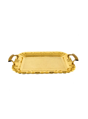 Almina 2er-Set Serviertabletts aus hochwertigem 18/10 Edelstahl in Gold(Motiv11)