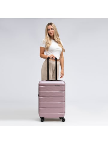 Franky Munich 4.0 4-Rollen Trolley M 66 cm mit Dehnfalte in shiny rose shiny