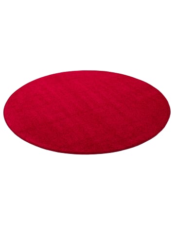 Snapstyle Hochflor-Teppich Luna Rund in rot