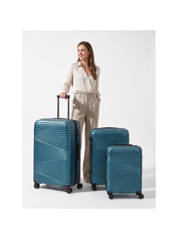 Pactastic Collection 02 THE THREE SET 4 Rollen Kofferset 3-teilig turquoise metallic 2