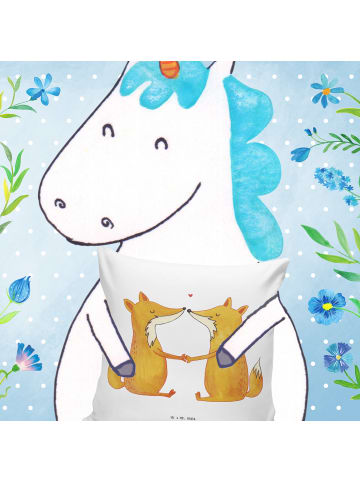 Mr. & Mrs. Panda sofa kissen Füchse Liebe ohne Spruch in Weiß