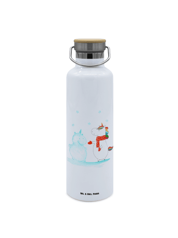 Mr. & Mrs. Panda Trinkflasche Einhorn Schneemann ohne Spruch in Weiß