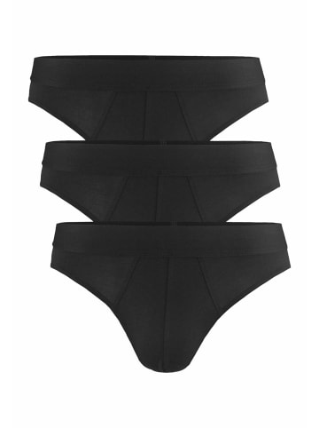 Hessnatur Slip Regular Cut 3er-Pack in schwarz
