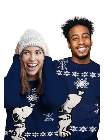 Snoopy The Peanuts Winterpullover - Snoopy in blau