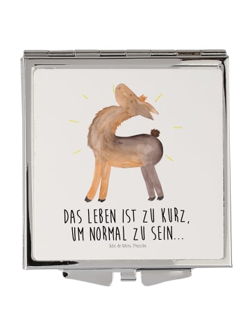 Mr. & Mrs. Panda Schminkspiegel Lama Stolz mit Spruch in Weiß