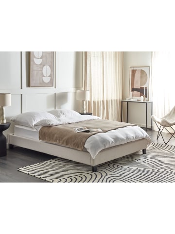 Beliani Doppelbett ROANNE in Beige/Braun - (W) 150 x (H) 29 x (L) 213 cm