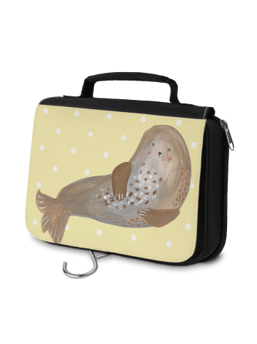 Mr. & Mrs. Panda kosmetiktäschchen Robbe Lachen ohne Spruch in Gelb Pastell