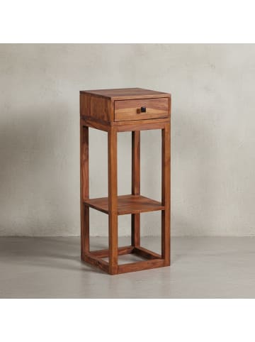 KADIMA DESIGN Beistelltisch | Sheesham, 35x35x90cm, Schublade
