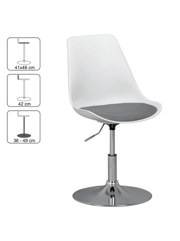 FineBuy Esszimmerstuhl in Grau / Kunstleder / 46x46x88